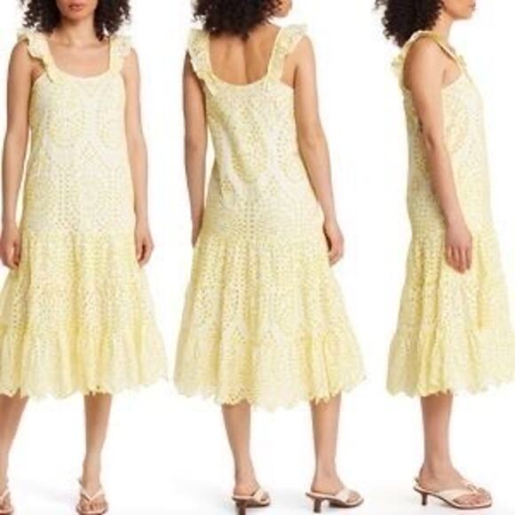 BTFL-LIFE Cotton Eyelet Midi Sundress Size XS - Picture 1 of 7